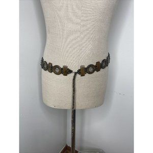 Vintage Bakelite Link Belt Brown Chain Link S M L One Size 1960's MCM